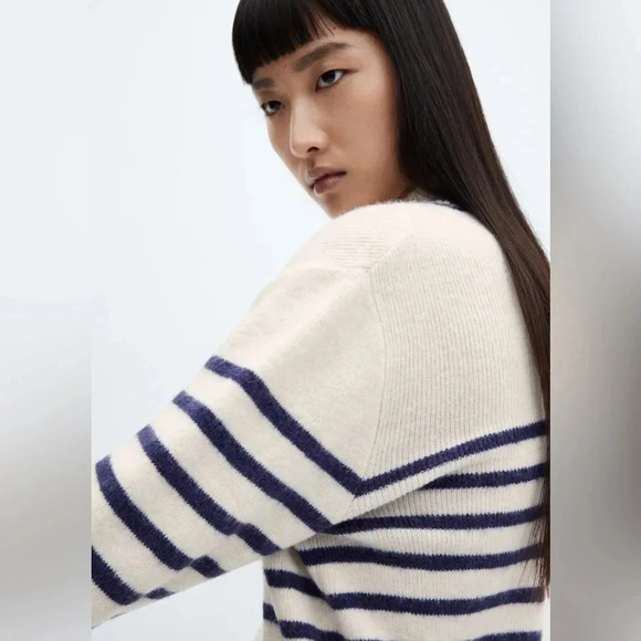 Mango Wool Blend  Striped Sweater NWT - Picture 6 of 12